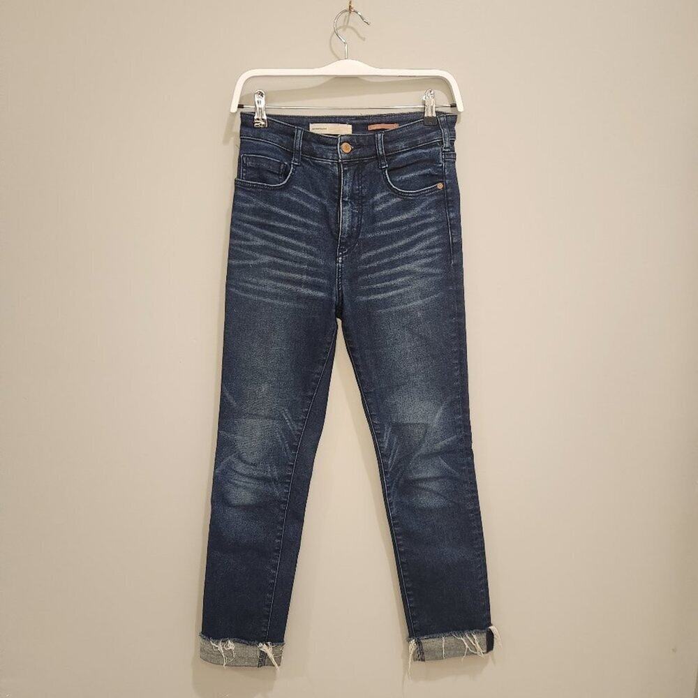 Pilcro Anthropologie Cigarette Cuffed High Rise Blue Jeans - Size 26